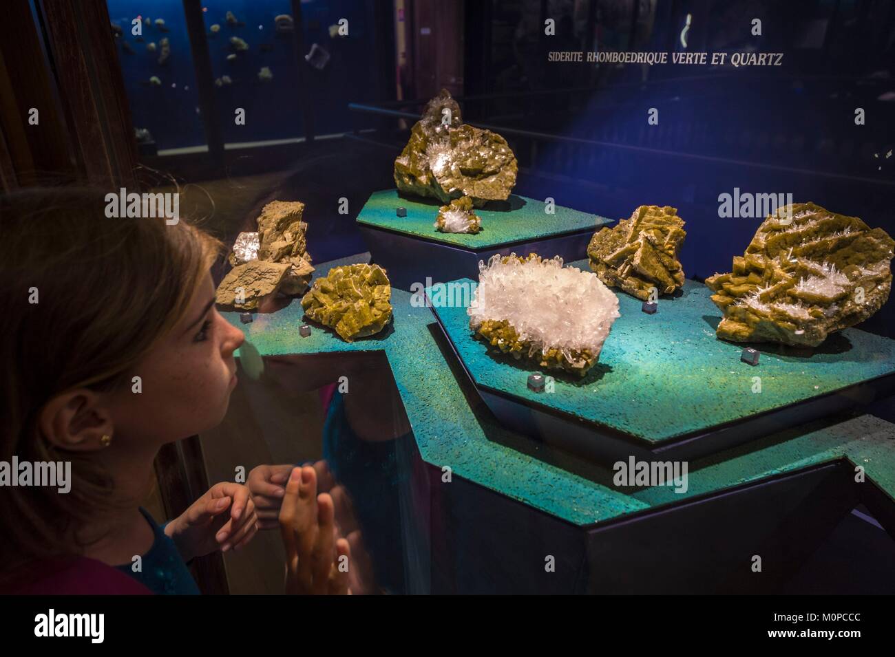 Frankreich, Isère Grenoble Museum, Mineralogie Sammlung Stockfoto