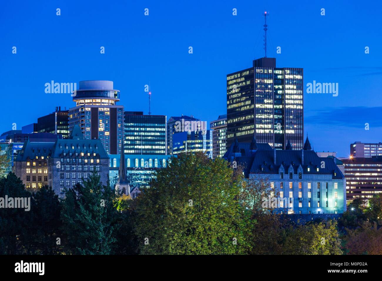 Kanada, Ontario, Ottawa, der Hauptstadt Kanadas, Stadtblick, Abend Stockfoto