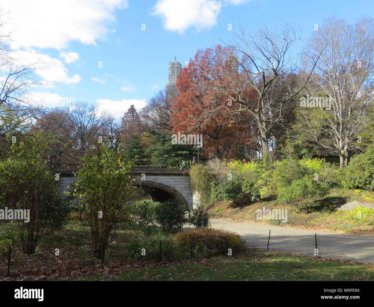 Der Central Park in New York City ist einer der berühmtesten Stadtparks der Welt. Es bietet eine Vielzahl von Freizeitaktivitäten und Grünflächen und dient als zentraler Drehpunkt für Entspannung und kulturelle Veranstaltungen. Stockfoto