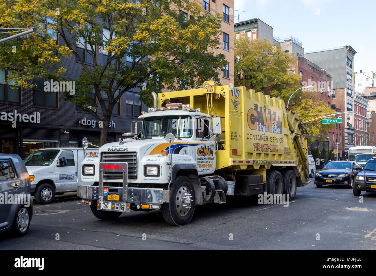 New York City Garbage Truck Stockfoto