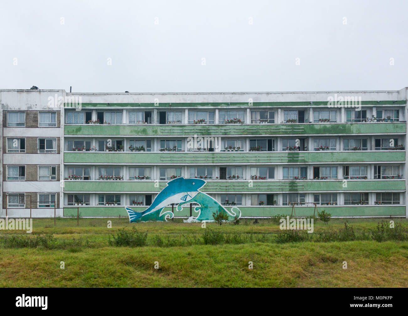 Apartments Gebäude für die Fischer, die Provinzen Süd-Hamgyong Provinz, Hamhung, Nordkorea Stockfoto