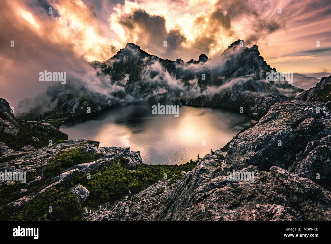 See-Oberon in Western Arthurs Range, Südwesten Tasmanien Stockfoto