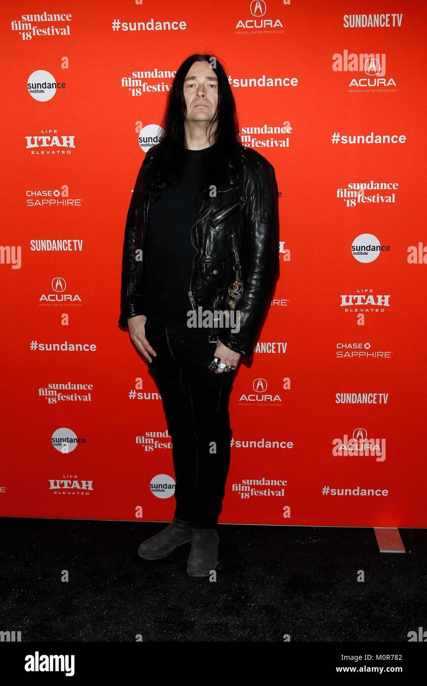 Park City, UT, USA. 23 Jan, 2018. Jonas Akerlund (Direktor) in der Ankunftshalle für Lords of Chaos Premiere auf dem Sundance Film Festival 2018, die Bibliothek Theater, Park City, UT 23. Januar 2018. Credit: JA/Everett Collection/Alamy leben Nachrichten Stockfoto