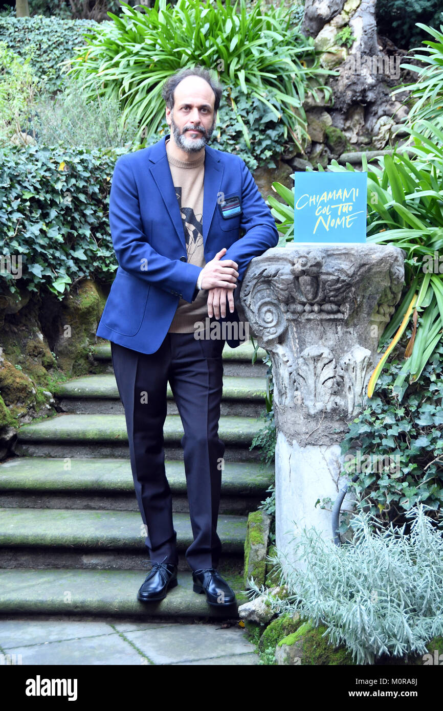 Rom, Italien, 24. Januar 2018 Hotel de Russie - Photocall film Präsentation Chiamami Col Tuo Nome, Regisseur Luca Guadagnino Credit: Giuseppe Andidero/Alamy leben Nachrichten Stockfoto