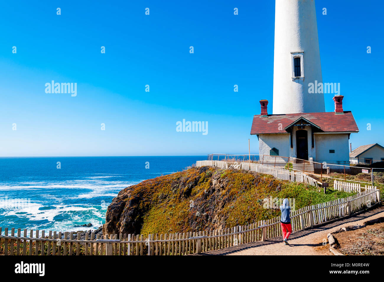 Pigeon Point Lighthouse auf dem Pacific Coast Highway, Kalifornischen Küste Stockfoto