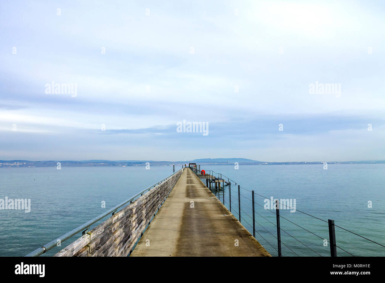 Schweiz, Thurgau, Kreuzlingen, Altnau, Bodensee, Jetty Stockfoto