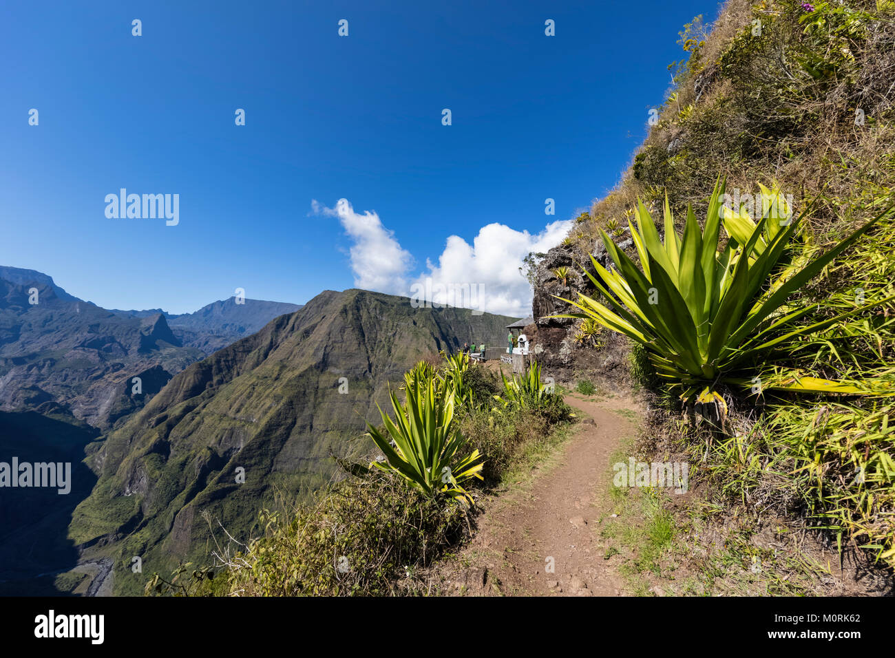 Reunion, Aussichtspunkt Cap Noir, Cirque de Mafate Stockfoto