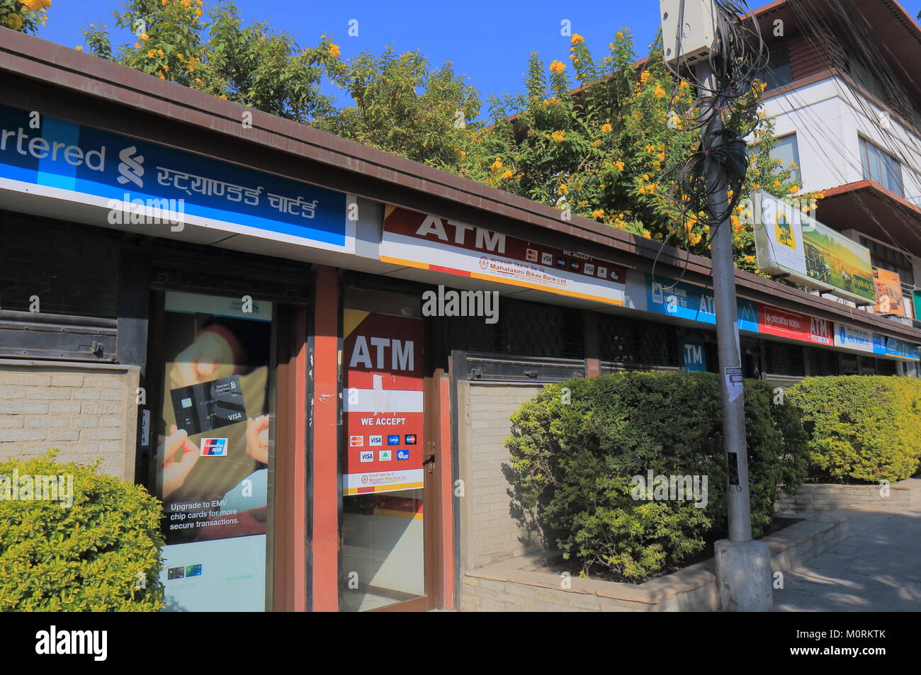 Bank ATM in der Innenstadt von Kathmandu Nepa Stockfoto