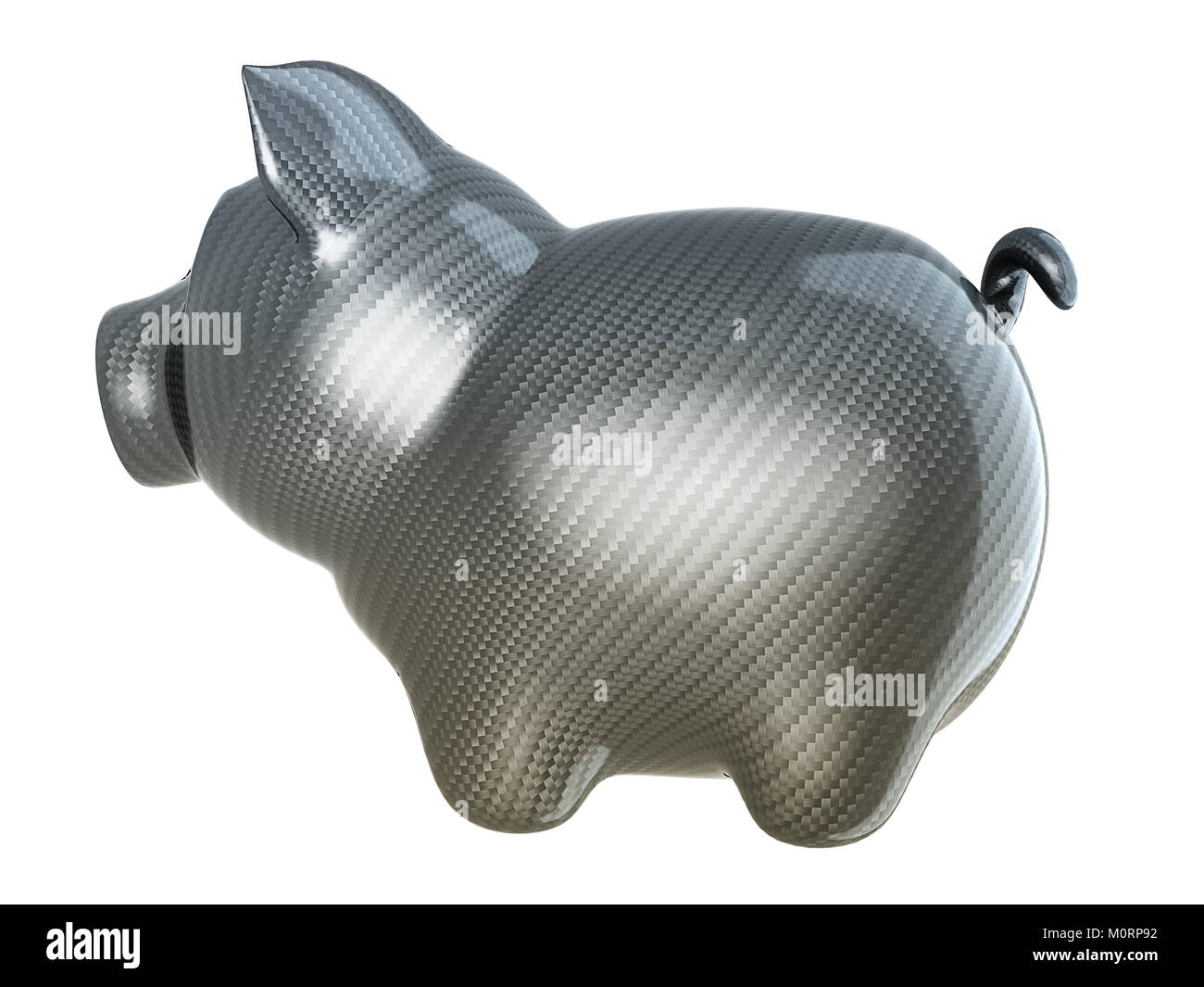 Carbon Sparschwein auf Weiß isoliert Stockfoto