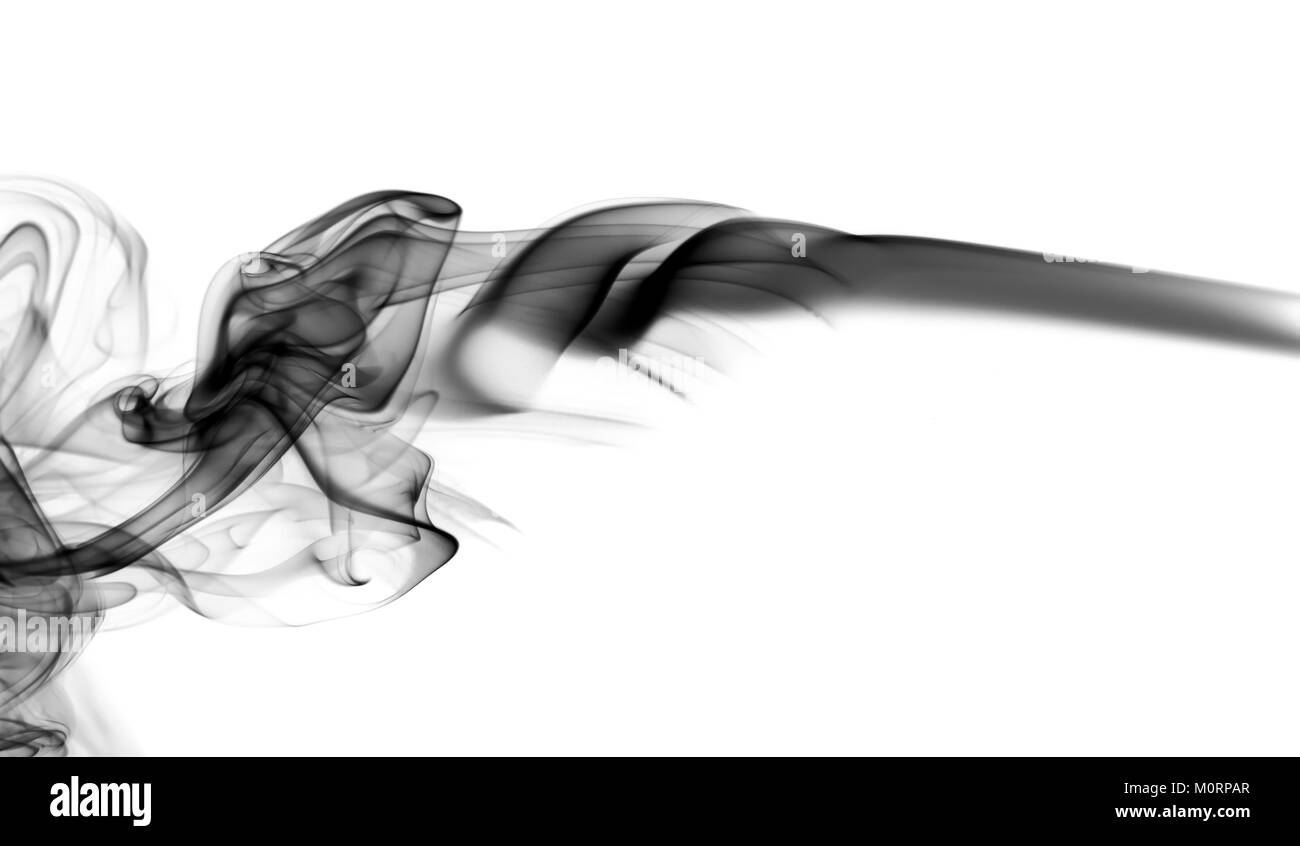 Abstrakte Rauch Form über dem weißen Hintergrund Stockfoto