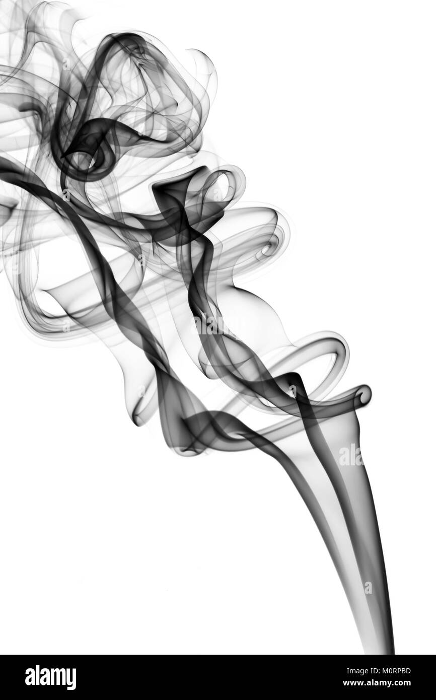 Rauch abstrakten Formen über den weißen Hintergrund Stockfoto
