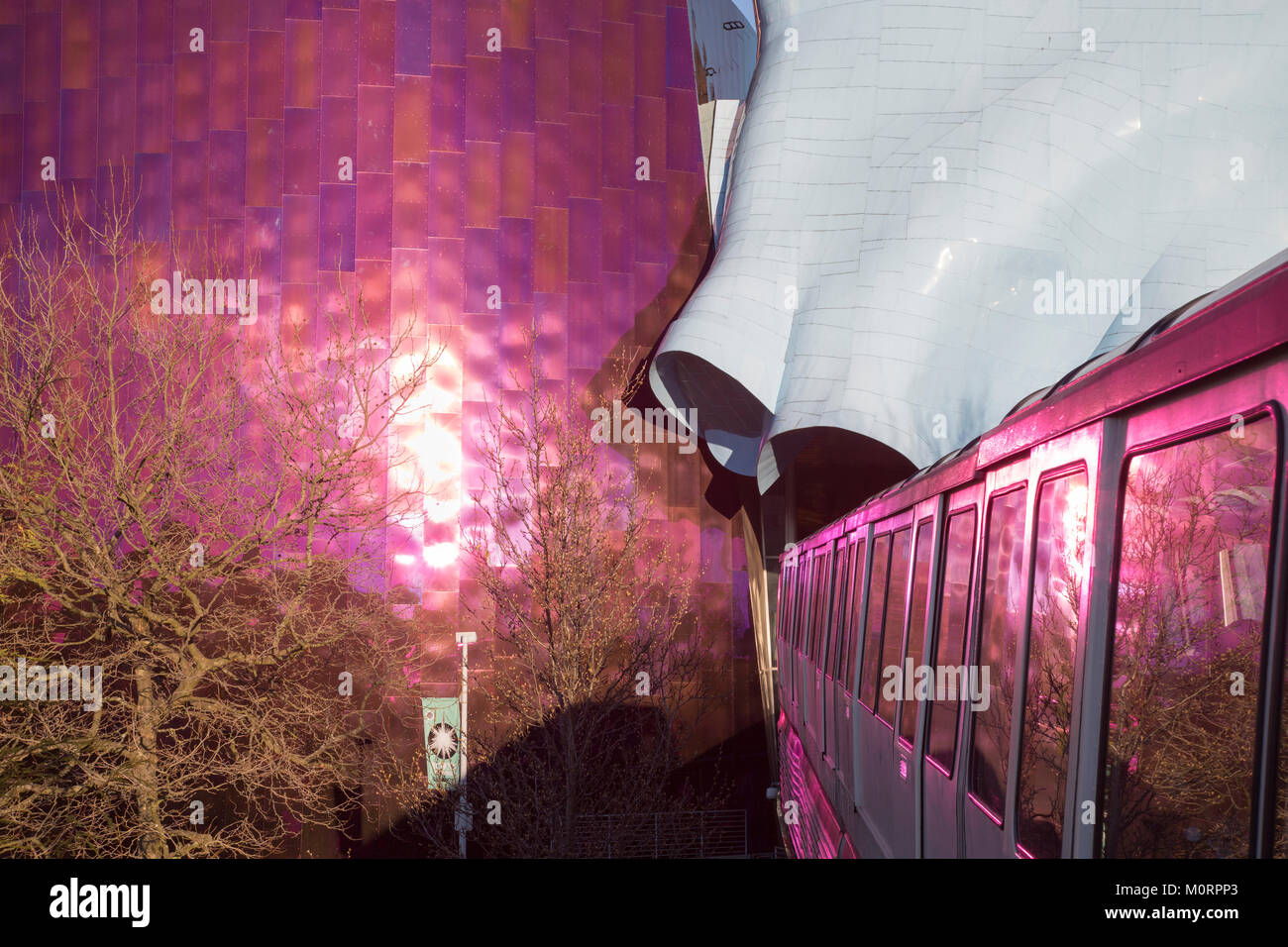 United States, Washington, Monorail, erleben Sie Musik Gebäude Stockfoto