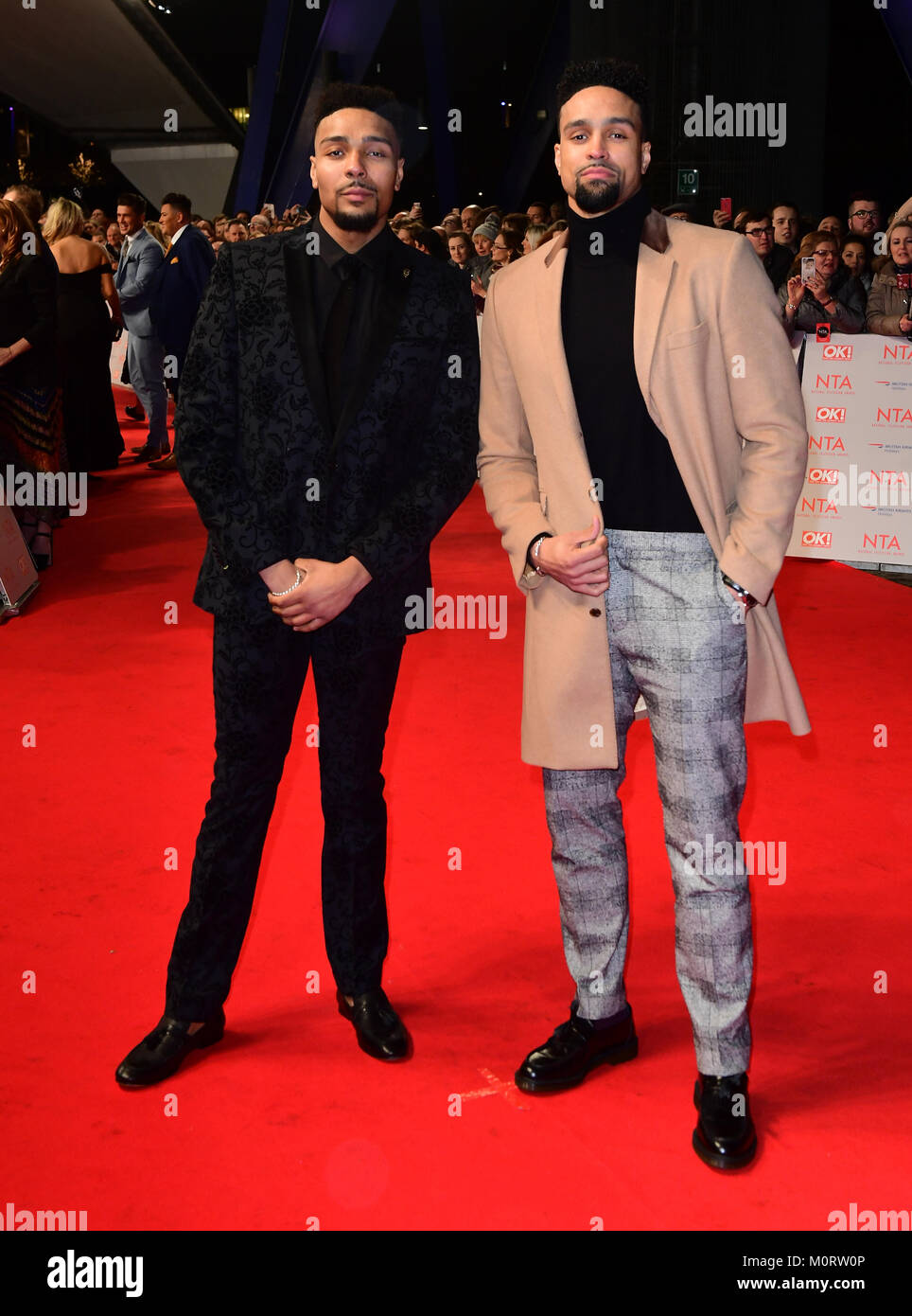 Jordan und Ashley Banjo die Teilnahme an der National Television Awards 2018 in der O2 Arena in London statt. PRESS ASSOCIATION Foto. Bild Datum: Dienstag, 23. Januar 2018. Siehe PA Geschichte SHOWBIZ NTAs. Foto: Ian West/PA-Kabel Stockfoto