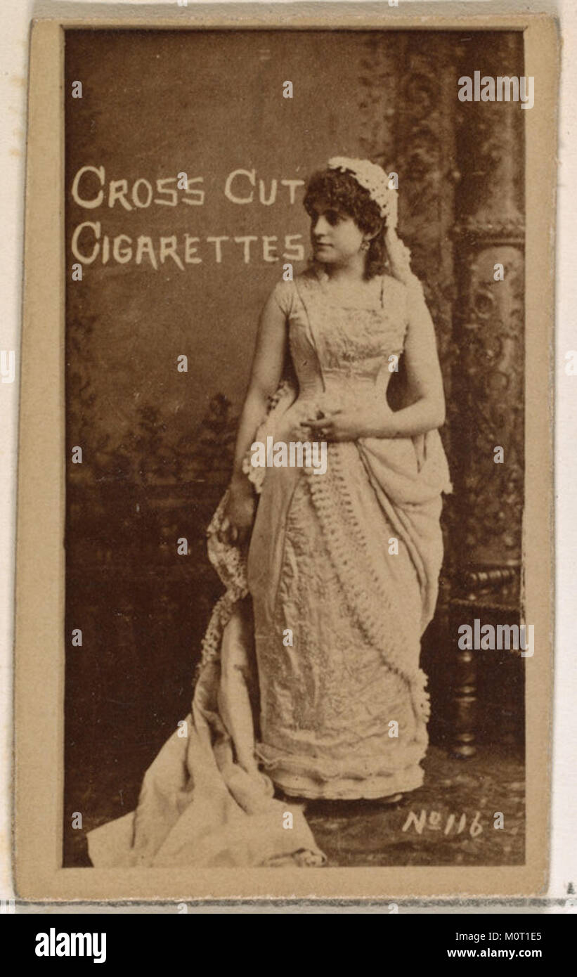 Die Kartennummer 116 aus der Actors and Actress Serie zeigt ein Sammelbild einer beliebten Schauspielerin oder Schauspielerin aus dem frühen 20. Jahrhundert, das von Duke Sons & Co. Im Rahmen einer Zigarettenförderkampagne herausgegeben wurde. Stockfoto