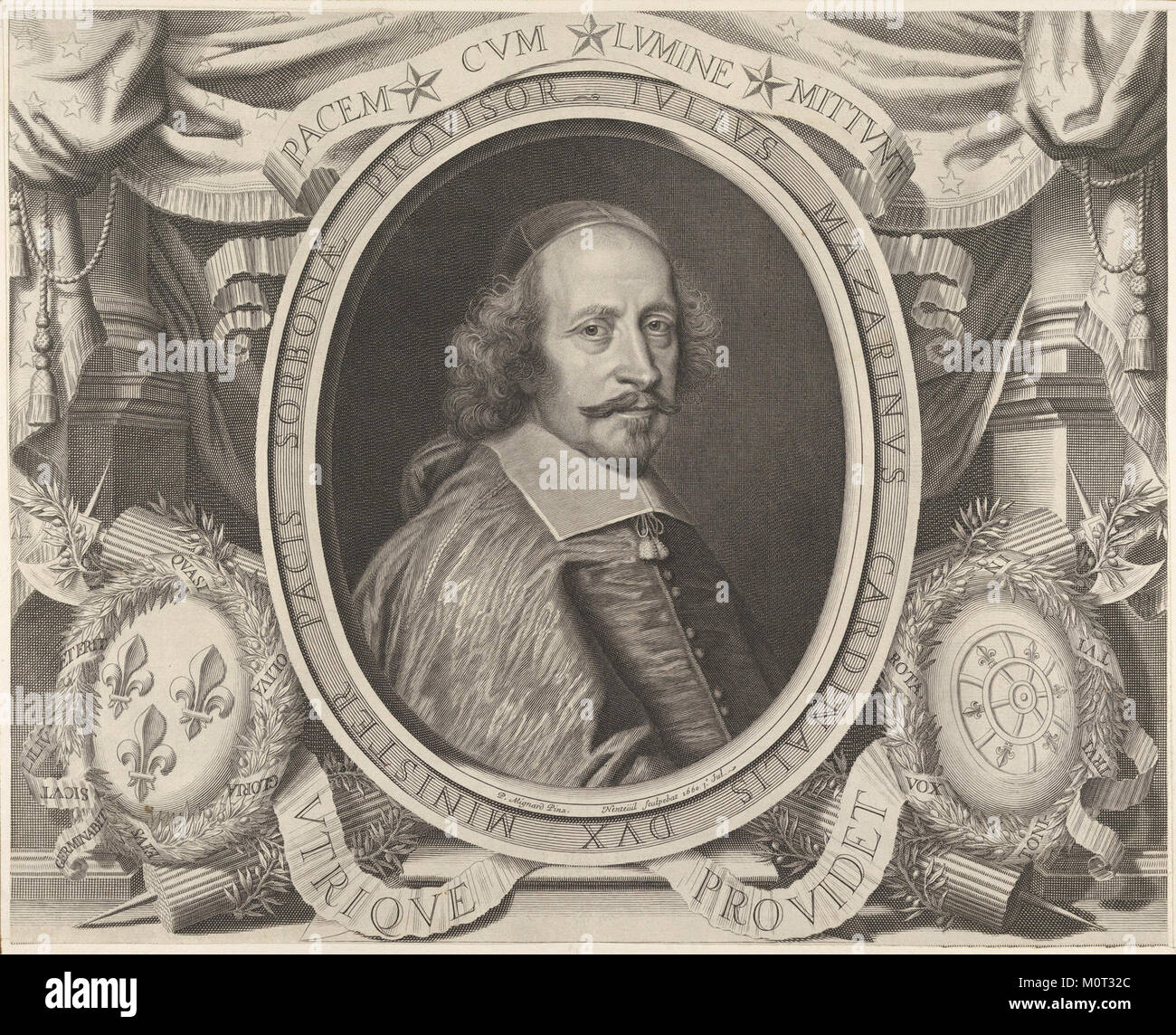 Ein Porträt von Kardinal Jules Mazarin, einem französischen Geistlichen und Diplomaten, bekannt für seine Rolle als Chefminister von Ludwig XIV., Teil der Sammlung des Metropolitan Museum of Art. Stockfoto