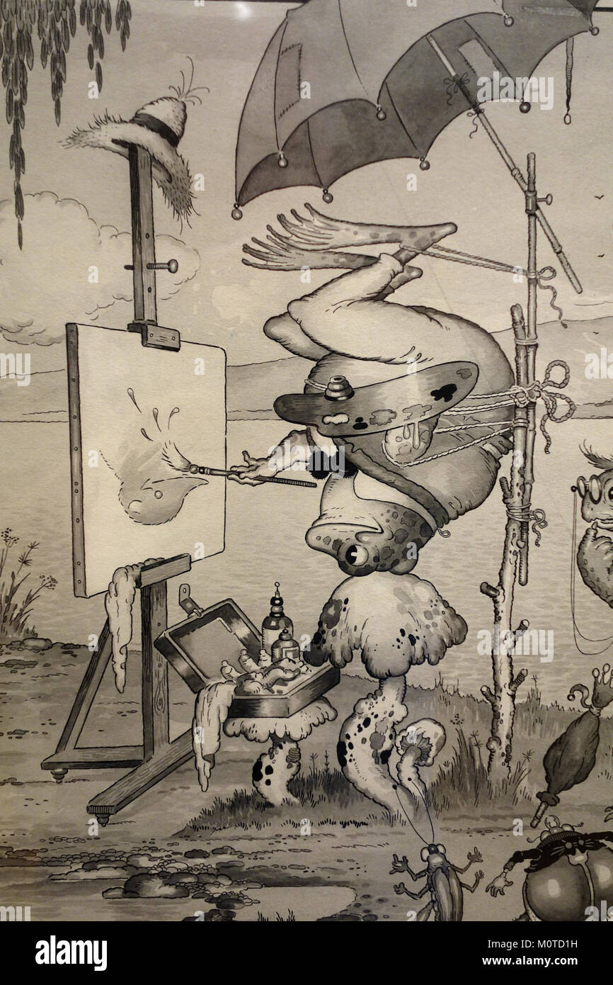 Cartoon für Burgess Serie von Harrison Cady, Anzeigen 4, 1916, veröffentlicht in der Zeitschrift Life, September 6, 1917, Tinte und Waschen auf Papier - New Britain Museum für amerikanische Kunst - DSC 09093 Stockfoto