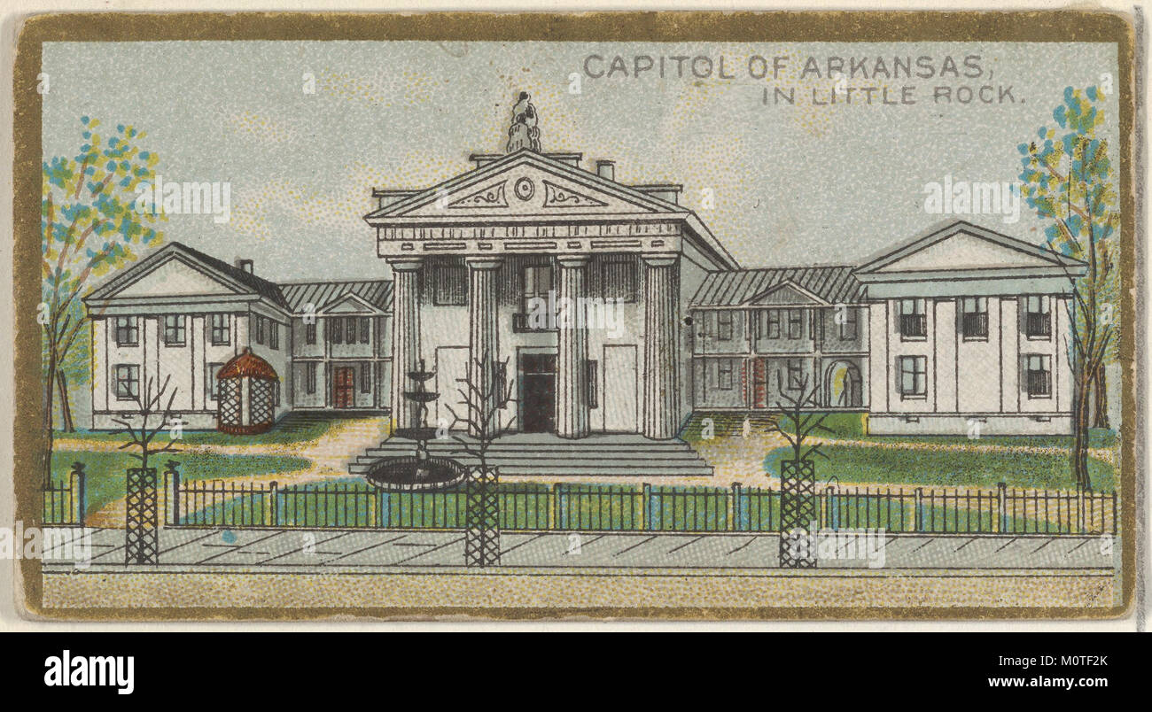 Hauptstadt von Arkansas in Little Rock, aus der Regierung und dem State Capitol Gebäude-Serie (N14) für Allen & Ginter Zigaretten Marken MET DP 834745 Stockfoto