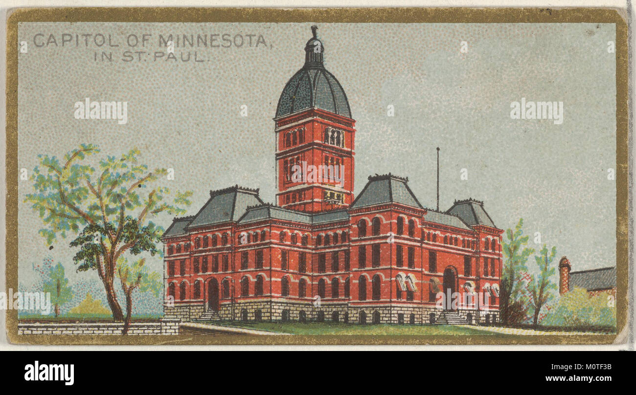 Capitol von Minnesota in St. Paul, aus der Regierung und dem State Capitol Gebäude-Serie (N14) für Allen & Ginter Zigaretten Marken MET DP 834750 Stockfoto