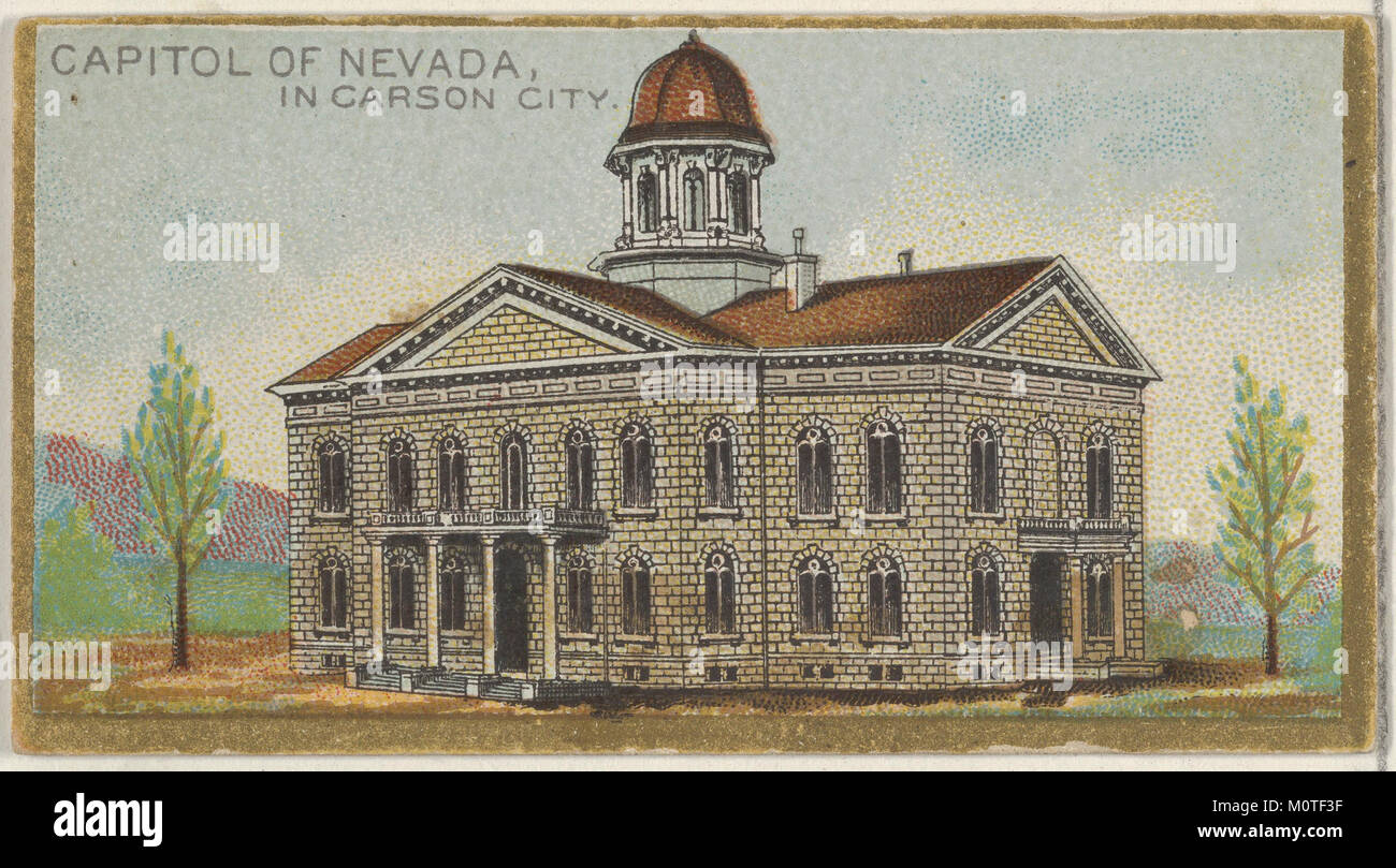 Capitol von Nevada in Carson City, aus der Regierung und dem State Capitol Gebäude-Serie (N14) für Allen & Ginter Zigaretten Marken MET DP 834756 Stockfoto