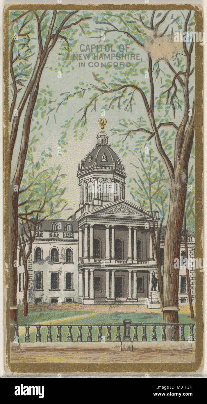 Capitol von New Hampshire in Concord, aus der Regierung und dem State Capitol Gebäude-Serie (N14) für Allen & Ginter Zigaretten Marken MET DP 834720 Stockfoto