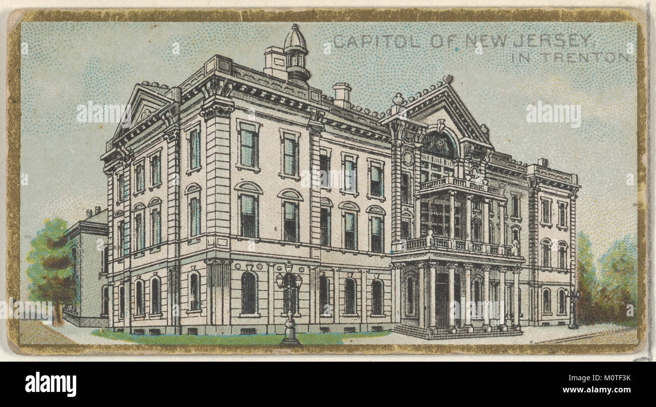 Hauptstadt von New Jersey in Trenton, aus der Regierung und dem State Capitol Gebäude-Serie (N14) für Allen & Ginter Zigaretten Marken MET DP 834727 Stockfoto