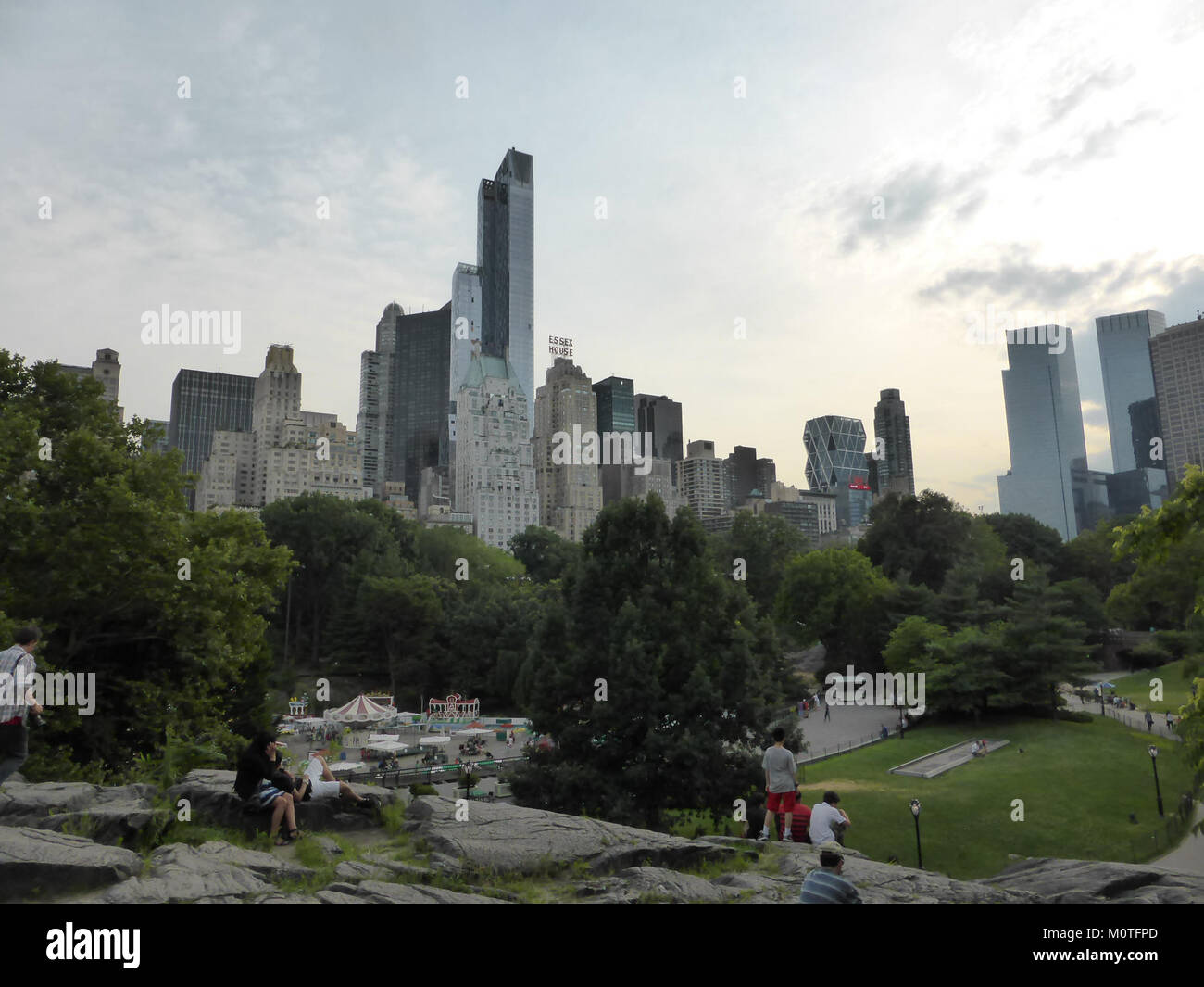 Ein Blick auf den Central Park im Jahr 1811, der sein früheres Design und seine Entwicklung als öffentlicher Raum in New York City zeigt. Stockfoto
