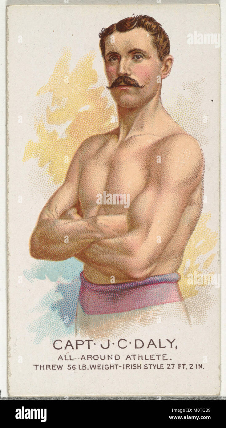 Captain J.C. Daly war ein berühmter Athlet, der in den World's Champions Series 2 Trading Cards von Allen & Ginter Cigarettes spielte. Diese Serie zeigte bedeutende Athleten aus dem späten 19. Jahrhundert. Stockfoto