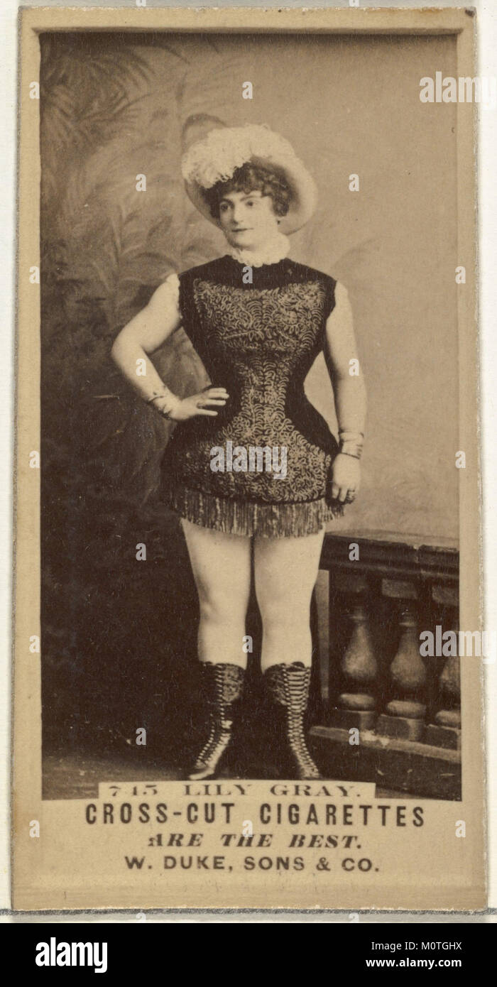 Card Number 715 zeigt Lily Gray aus der Schauspielerserie Duke Sons & Co., die für Cross Cut Zigaretten im frühen 20. Jahrhundert entwickelt wurde. Stockfoto