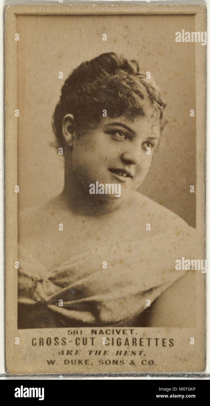 Card Number 581 mit Nacivet ist Teil der Schauspielerserie Duke Sons & Co. Die Karte wurde zu Beginn des 20. Jahrhunderts für Cross Cut Zigaretten verwendet. Stockfoto