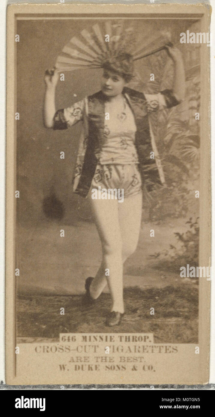 Card Number 646 zeigt die Schauspielerin Minnie Thorp aus der Schauspielserie (N145-3) von Duke Sons & Co. Diese Sammelkarte wurde zur Förderung von Cross Cut Zigaretten ausgegeben und spiegelt Werbestrategien des frühen 20. Jahrhunderts wider. Stockfoto