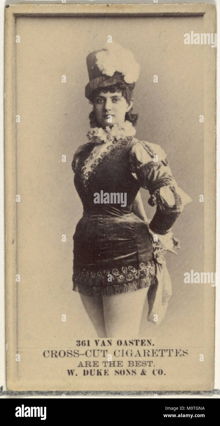 Diese Karte aus der Serie „Actors and Actresses“ zeigt ein Bild von von Oasten, einem Schauspieler, Teil eines Werbesets von Duke Sons & Co. Für Cross Cut Zigaretten. Stockfoto