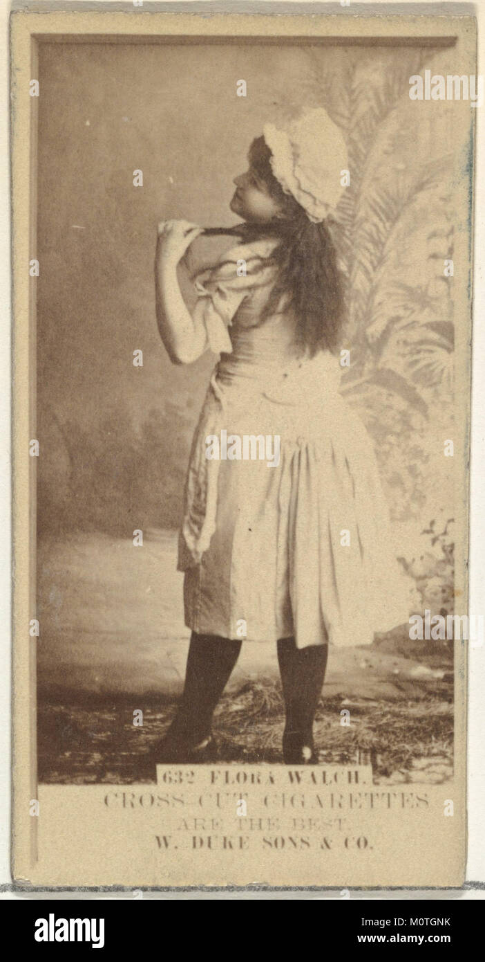 Card Number 632 zeigt Flora Walch aus der Actors and Actress Serie, Teil eines Werbesets, das von Duke Sons & Co. Im frühen 20. Jahrhundert herausgegeben wurde, um Cross Cut Zigaretten zu fördern. Stockfoto