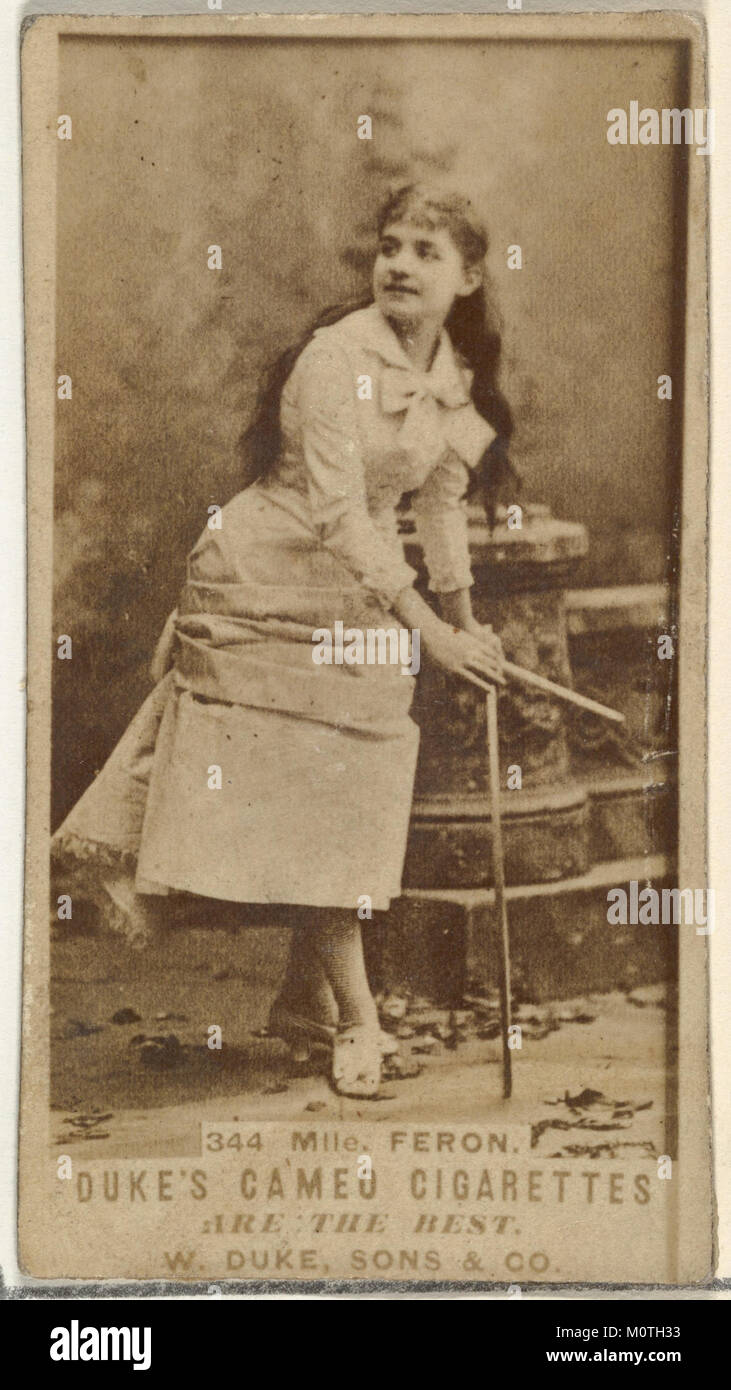 Diese Karte, Teil der Schauspieler- und Schauspielerserie, zeigt Mlle. Feron und wurde von Duke Sons & Co. Herausgegeben, um Cameo Zigaretten zu fördern. Es ist Teil der Sammlung des Metropolitan Museum of Art Stockfoto