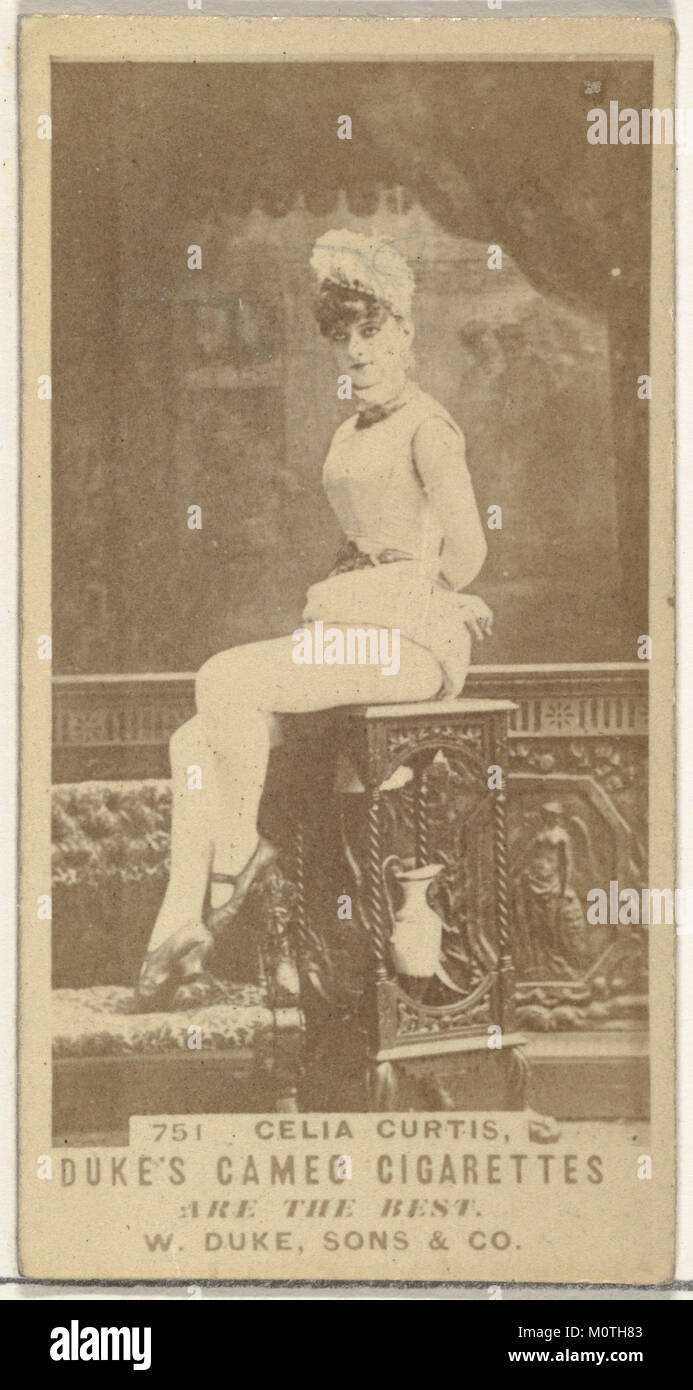 Card Number 751 zeigt Celia Curtis aus der Serie Actors and Actress, die im frühen 20. Jahrhundert von Duke Sons & Co. Herausgegeben wurde, um Cameo-Zigaretten zu fördern, die populäre Kultur und Werbegeschichte dieser Zeit widerspiegeln. Stockfoto