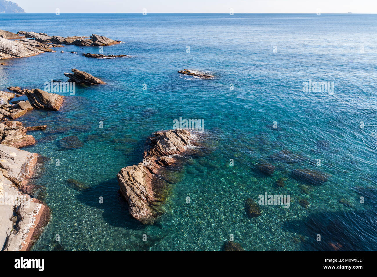 Die Küste von Genua Nervi, Genua, Ligurisches Meer, Ligurien, Italien Stockfoto