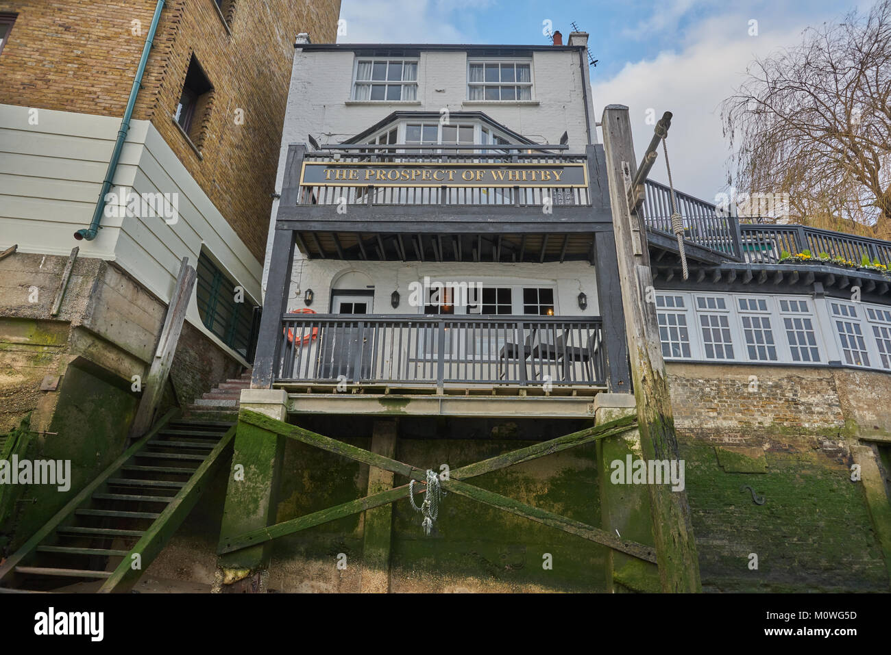Die Aussicht von Whitby Pub, London Stockfoto