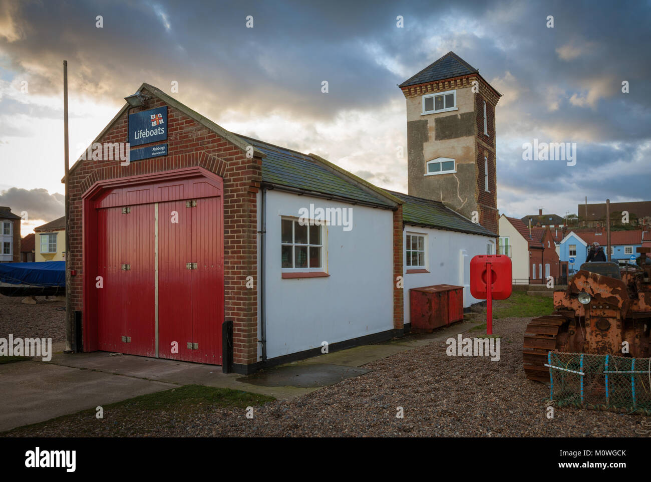 Alte Rettungsboot station Aldeburgh Suffolk UK Stockfoto