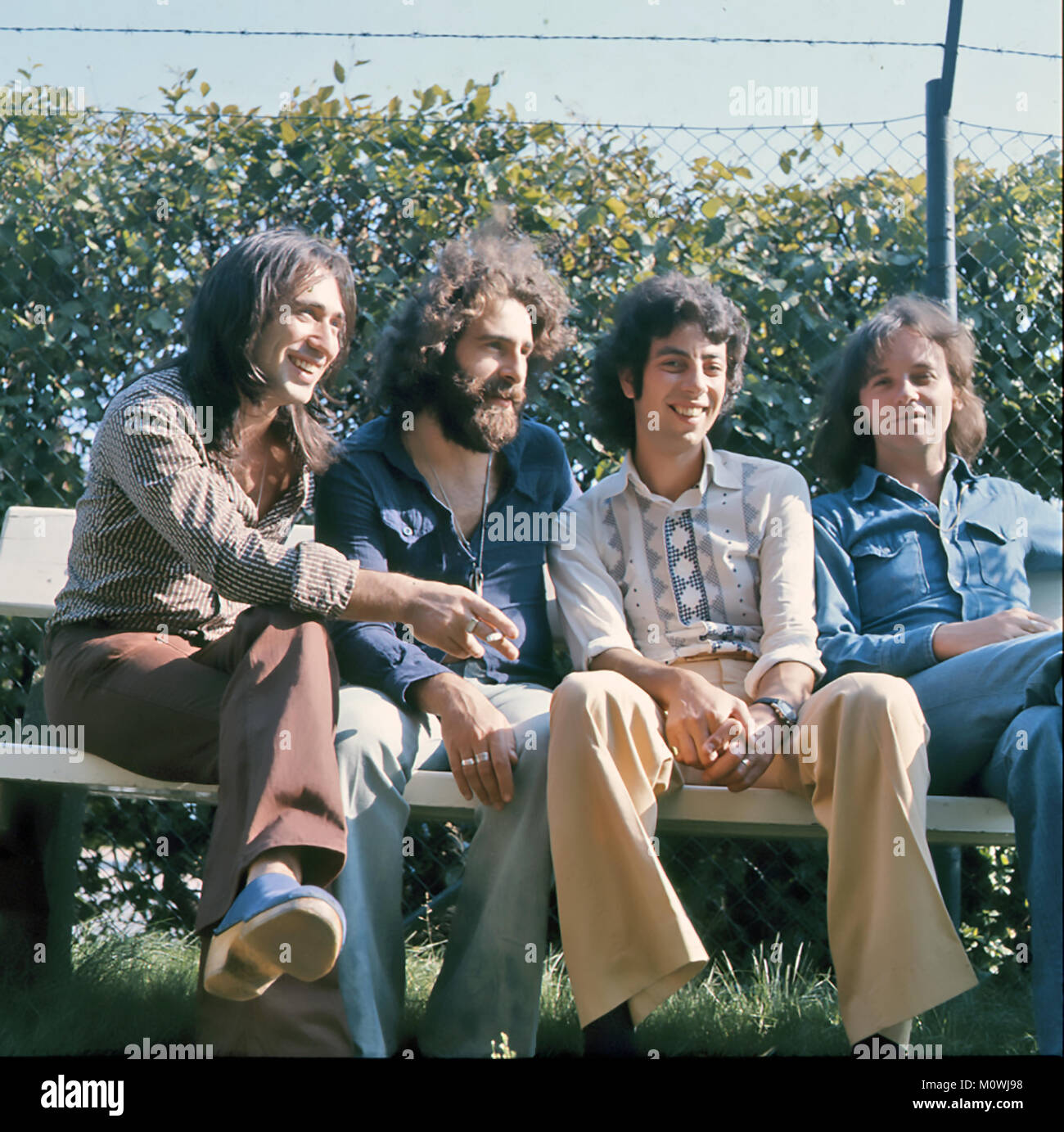 10 cc UK pop Group über 1974. Von links: Lol Creme und Kevin Giodley, Graham Gouldman, Eric Stewart Stockfoto
