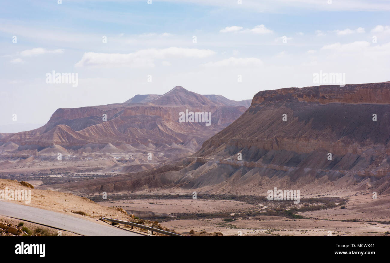 Vista Zin Tal in der Wüste Negev in der Nähe von Sde Boker, Israel Stockfoto