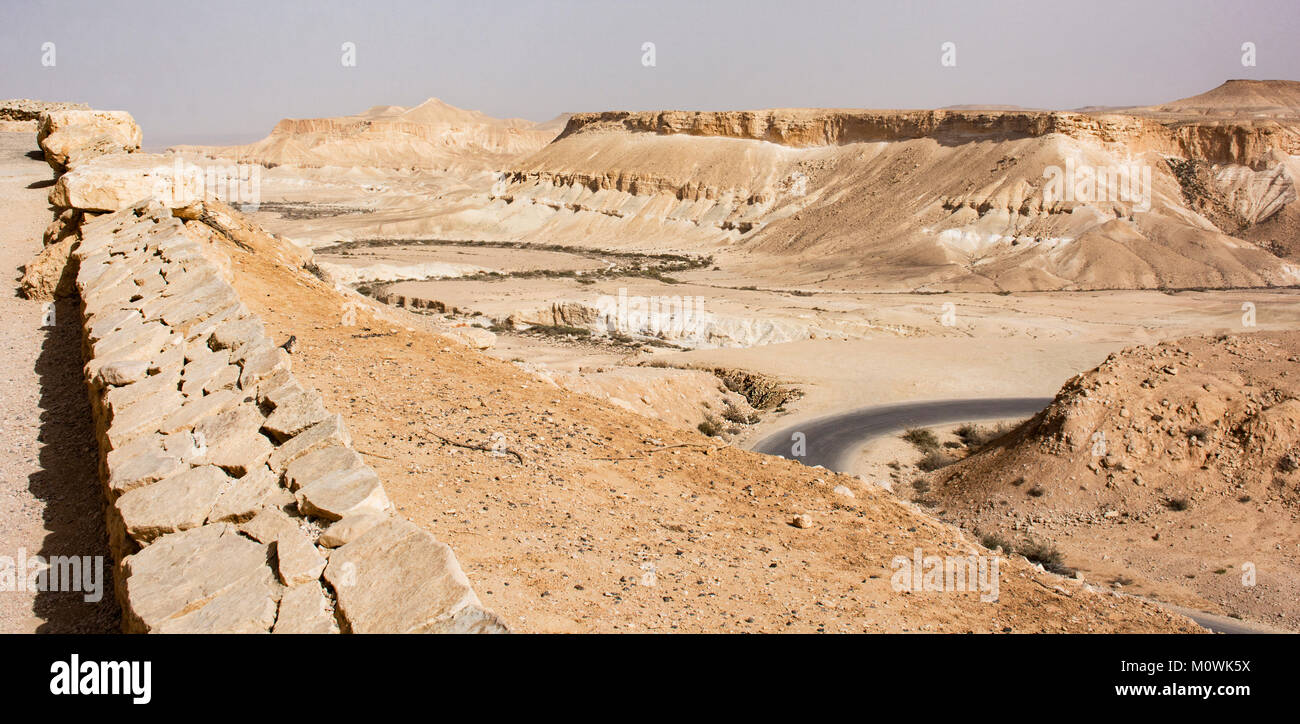 Zin Tal blicken am Ben-gurion Grabstätte in Sde Boqer, Israel Stockfoto