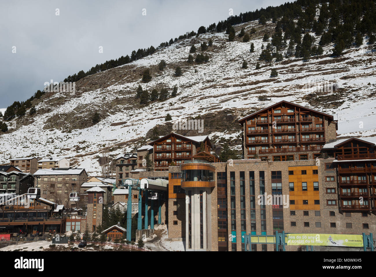 Grandvalaria Skigebiet Soldeu, Andorra, Europa Stockfoto