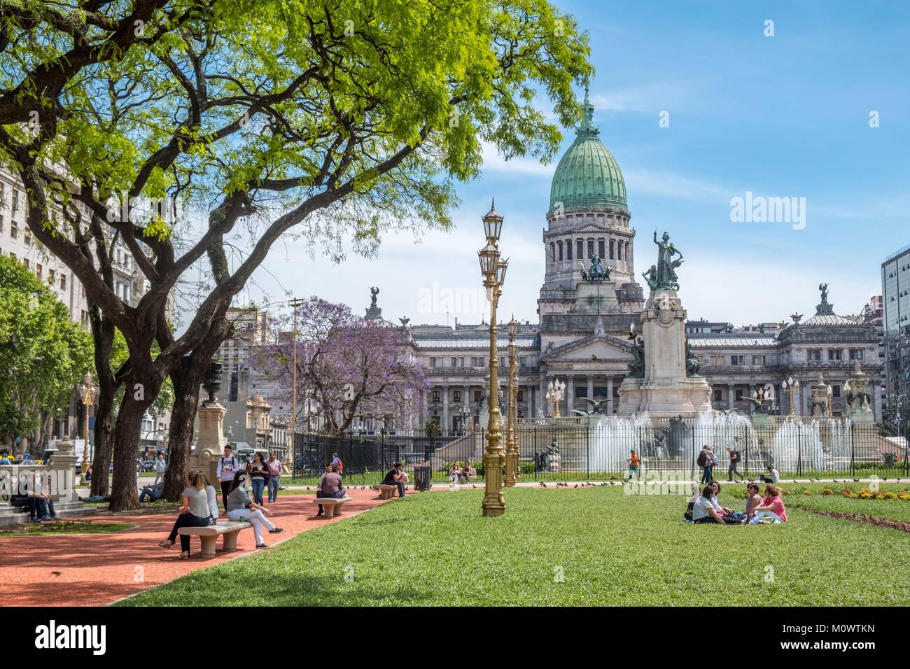 Argentinien, Provinz Buenos Aires, Buenos Aires, Plaza Congreso, Palacio del Congreso Stockfoto