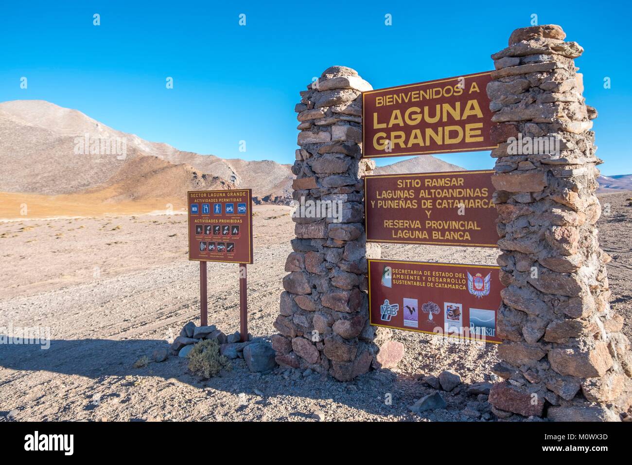 Argentinische, Provinz Catamarca, Puna Wüste, El Penon, Laguna Grande auf der Strecke nach volcan Galan Stockfoto