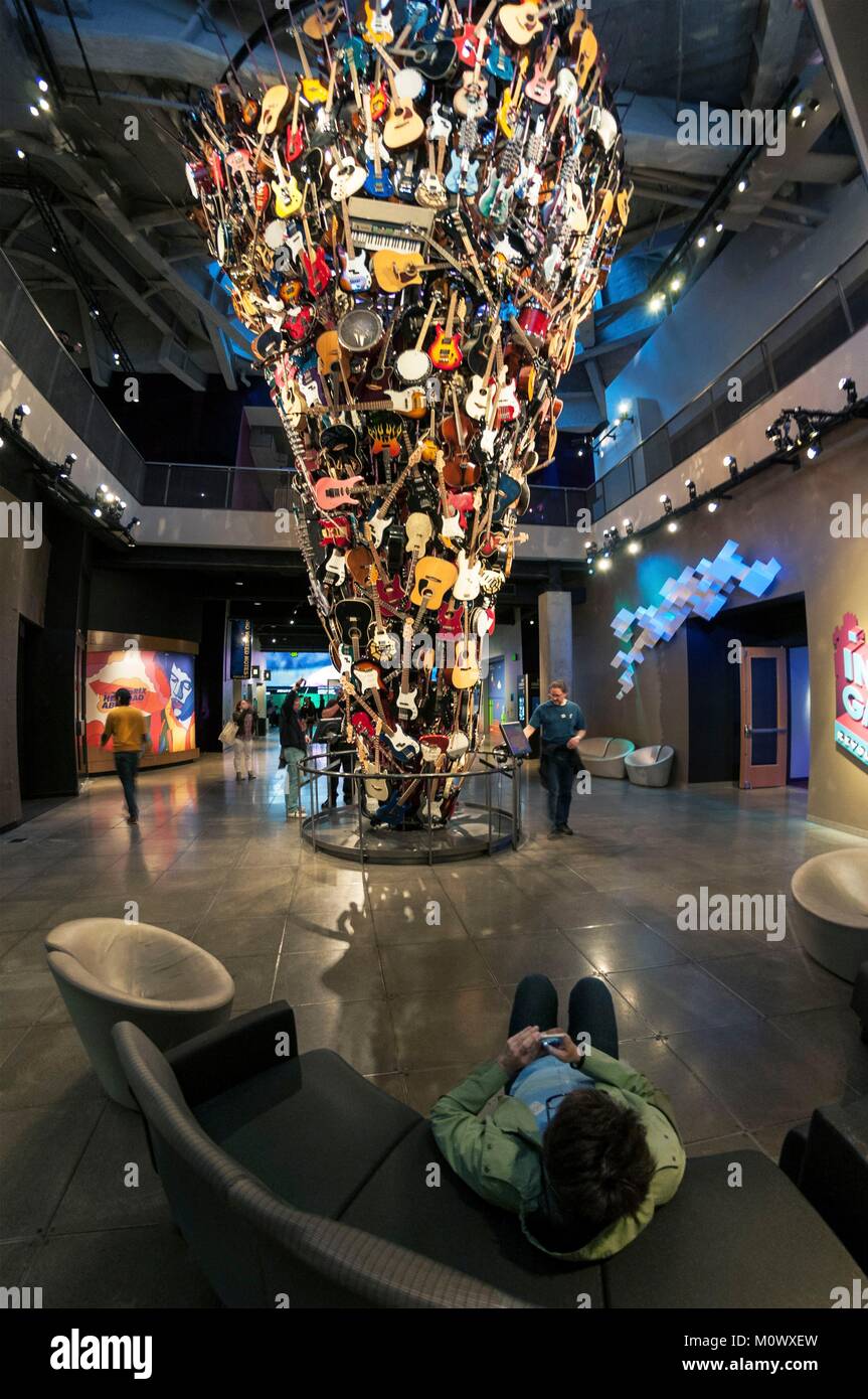 United States, Washington State, Seattle, MoPop (Museum der Popkultur ex Experience Music Project) Stockfoto