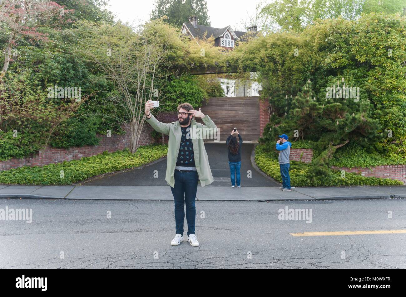 United States, Washington State, Seattle, Bezirk von Denny-Blain, Haus von Kurt Cobain auf dem Lake Washington Boulevard East Stockfoto