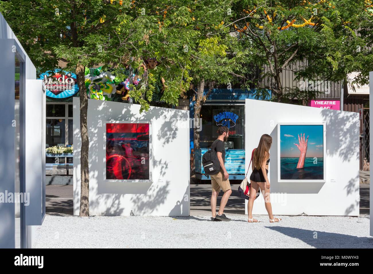 Kanada, in der Provinz Quebec, Montreal, das Dorf, St. Catherine Street, die Open Air Galerie weiss Galerie, Fotoarbeiten Stockfoto