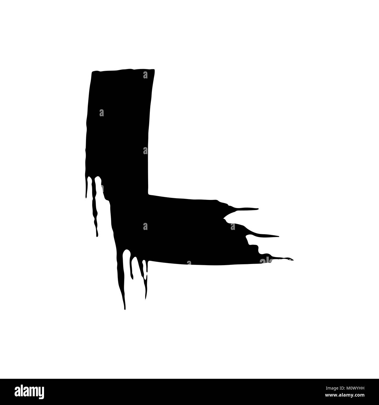 Schreiben L. handschriftlich von trockenen Bürste. Grobe Anschläge Font. Vector Illustration. Grunge Stil elegant Alphabets. Stock Vektor