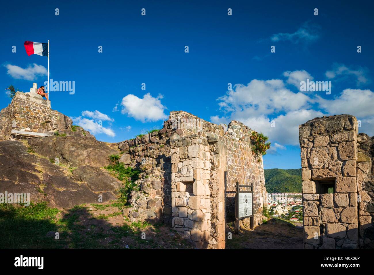 Französische Antillen, St-Martin, Marigot, Fort Louis Stockfoto