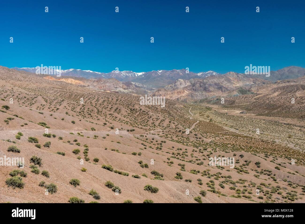 Argentinien, San Juan Provinz, Calingasta, Rio Calingasta Tal Stockfoto