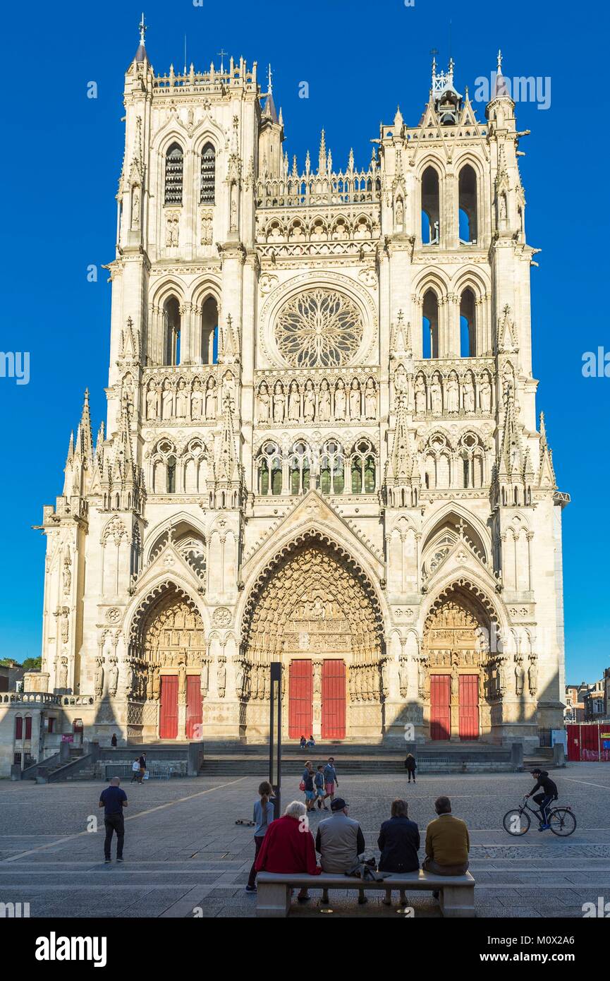 Frankreich, Picardie, Amiens, die Kathedrale Notre-Dame, das Juwel der Gotik, als Weltkulturerbe der UNESCO Stockfoto